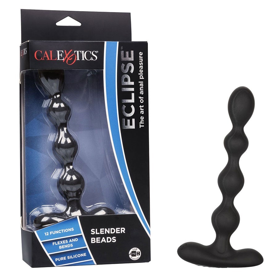 Eclipse Slender 7 Inch Silicone Flexible and Rechargeable Anal Beads、mySite、bottomscart