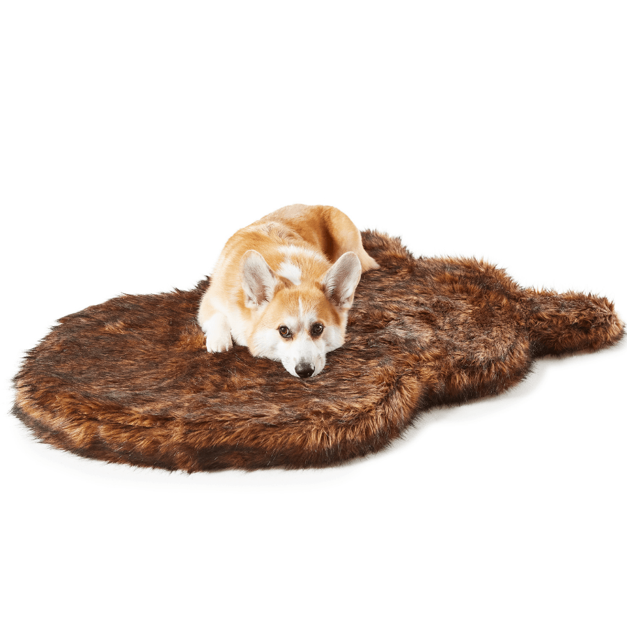PupRug by Paw.com™ Faux Fur Orthopedic Dog Bed - Curve Brown、mySite、solidvoid