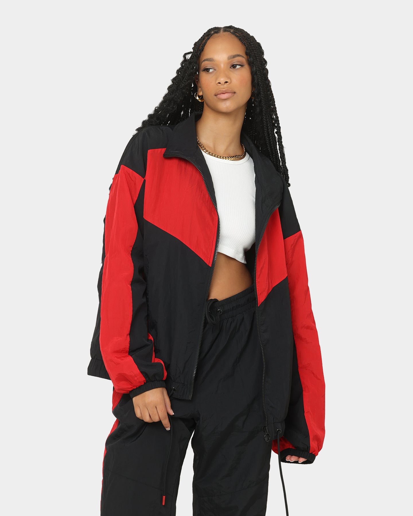EN ES Women's Track And Field Spray Jacket Red/Black、mySite、zt4zffjzw