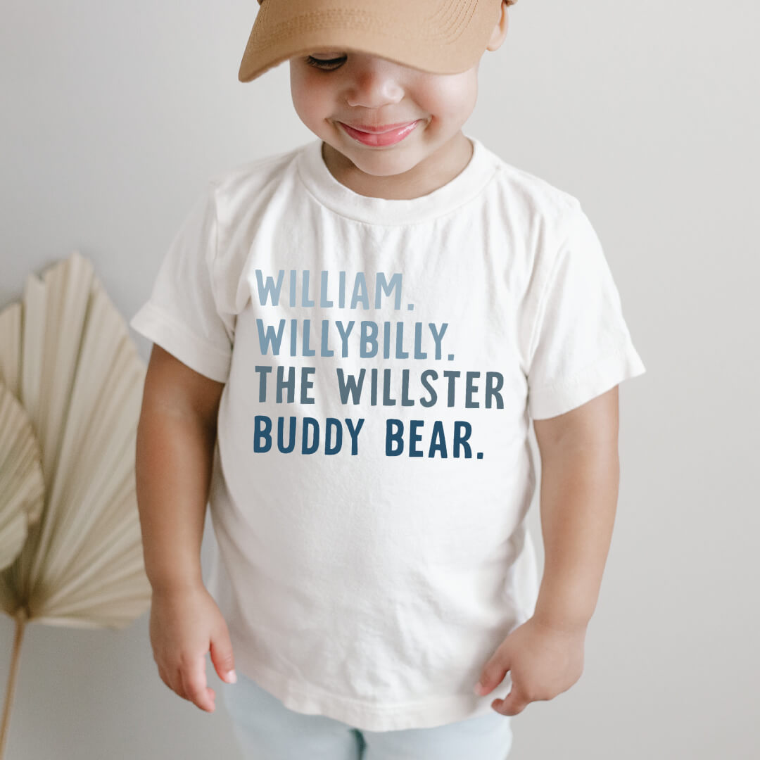  Personalized Blue Nickname Color Block Kids Graphic Tee | White、mySite、layawaytickets