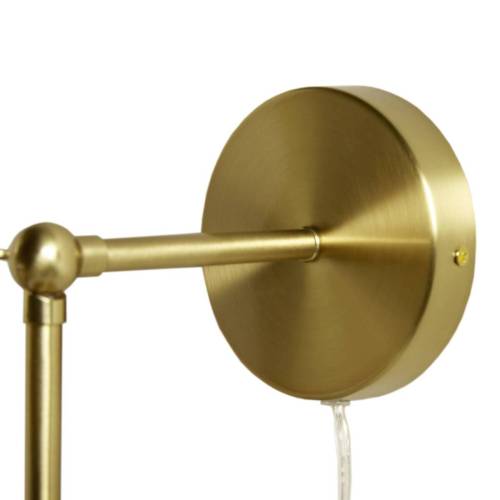 White Ceramic Wall Sconce with Adjustable Swing Arm Gold/White See below、、eastwooduniform