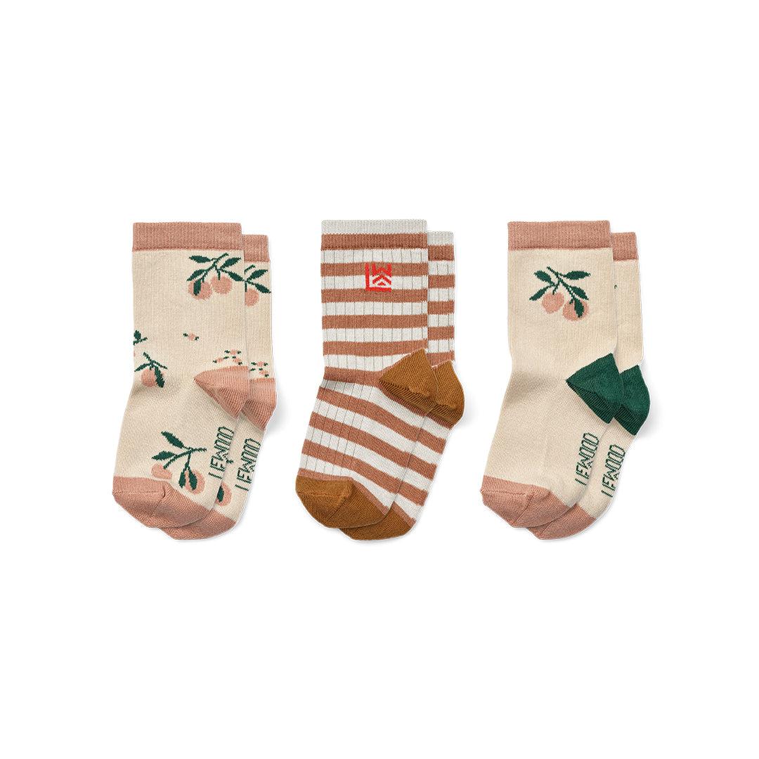  Liewood Silas Socks - 3 Pack - Peach Sea Shell Mix、mySite、merchandisen