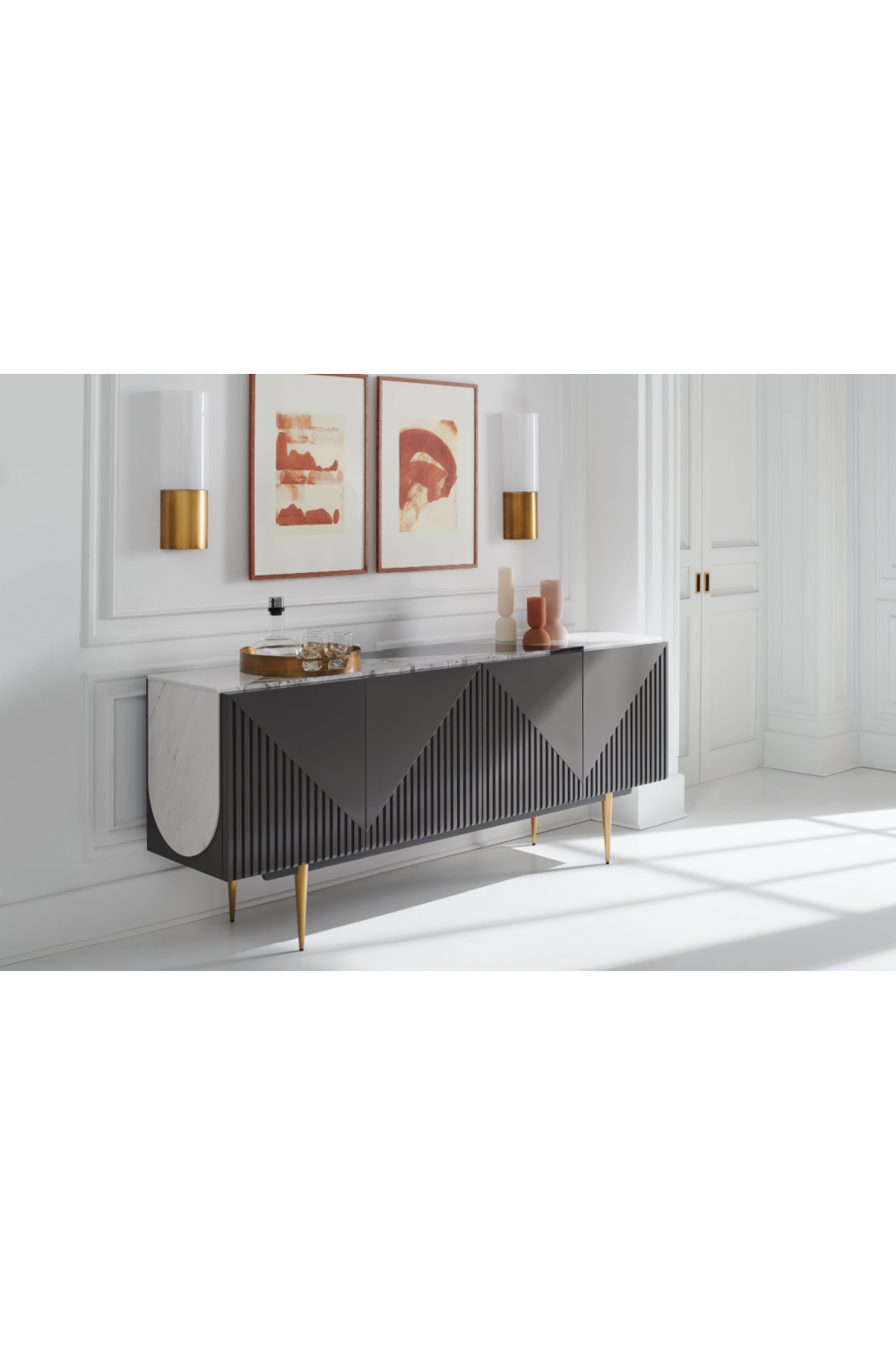Slatted Modern Sideboard | Caracole Over The Edge、mySite、neckold
