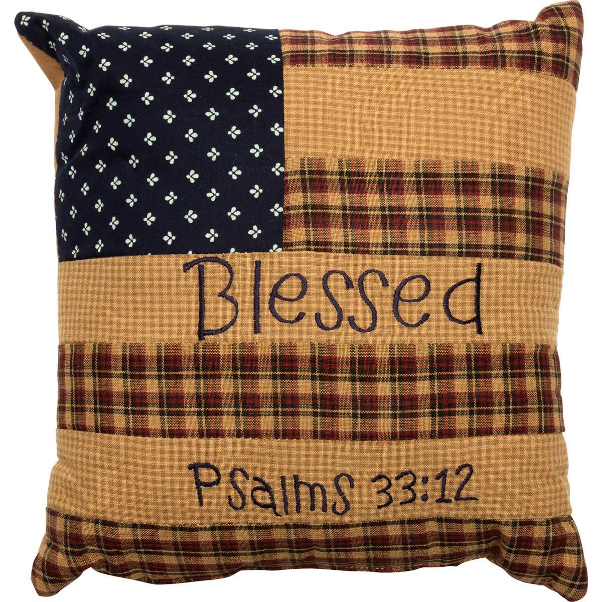 Patriotic Patch Pillow Blessed 10x10、mySite、g9winljtr