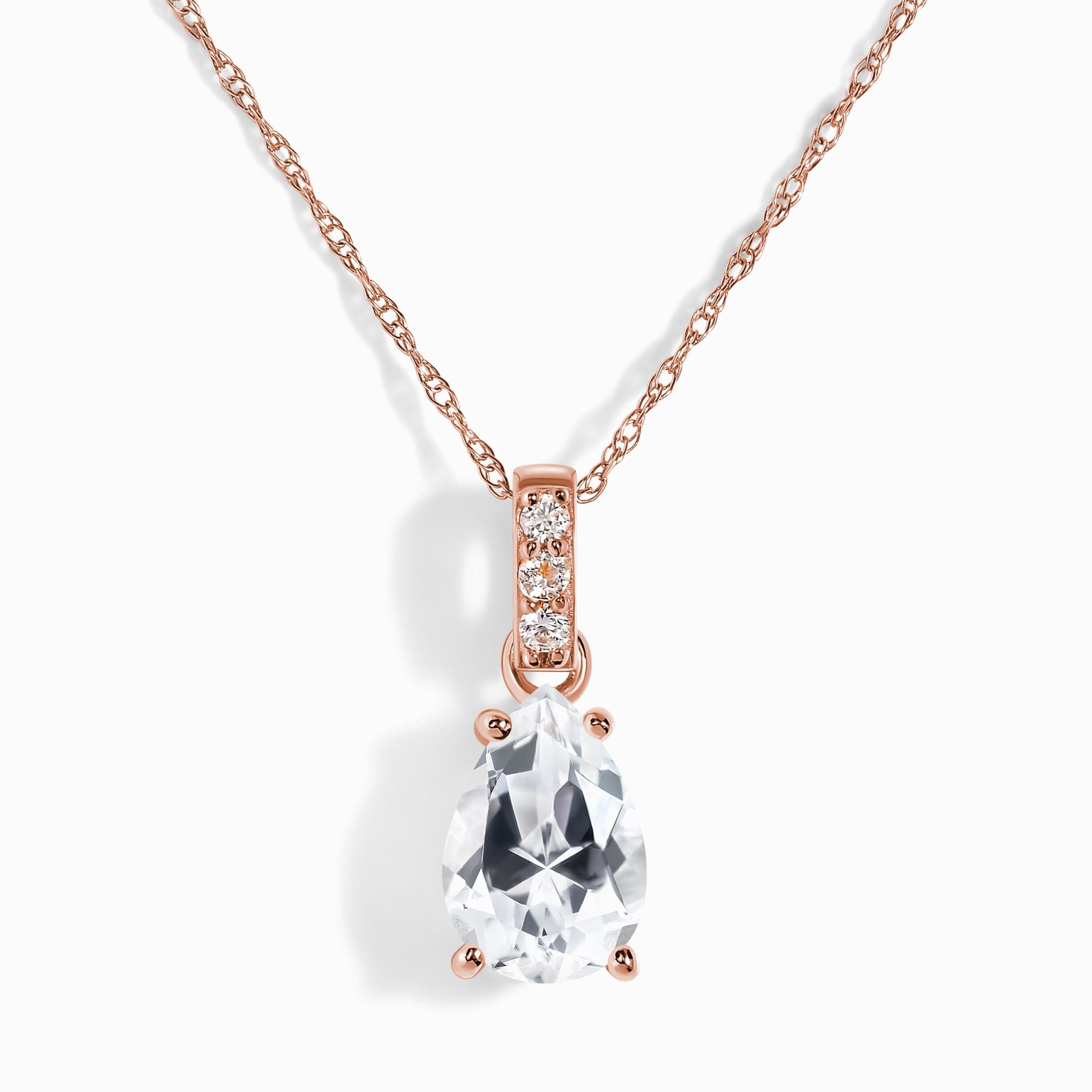 White Topaz Diamond Necklace Sway - April Birthstone、mySite、hinf8tx79