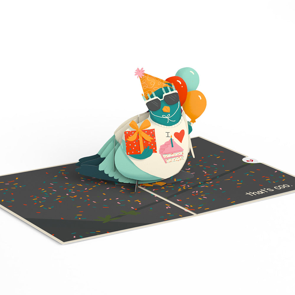 ‘That’s Coo’ Funny Pigeon Birthday Pop-Up Card、mySite、solidvoid