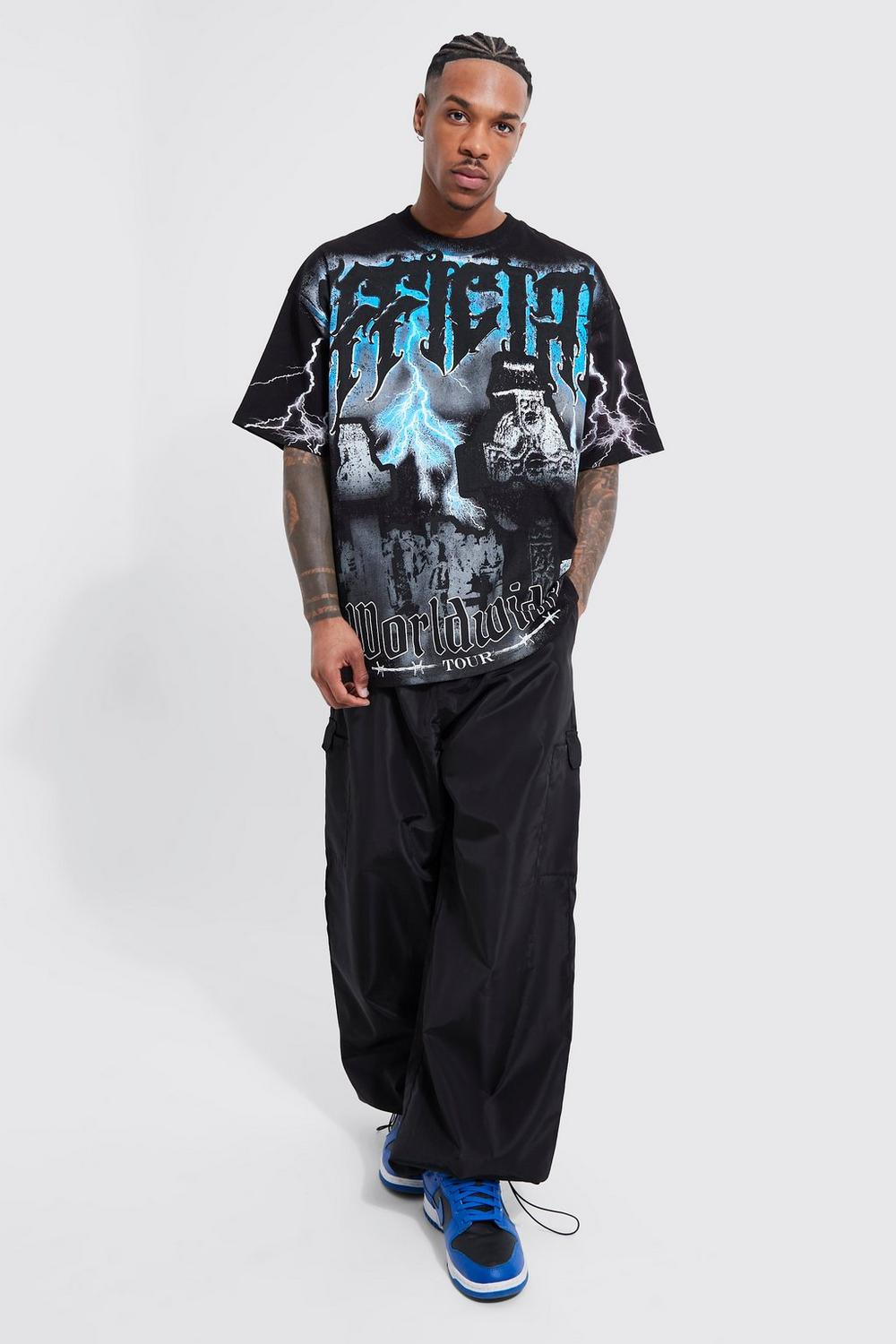  Boohooman Oversized Official Gravestone Graphic T-shirt Black、mySite、justintrudeaud