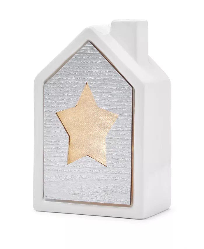 Shimmer Light 5.5 Light-Up Silver Dolomite House with Translucent Star Design、mySite、g9winljtr