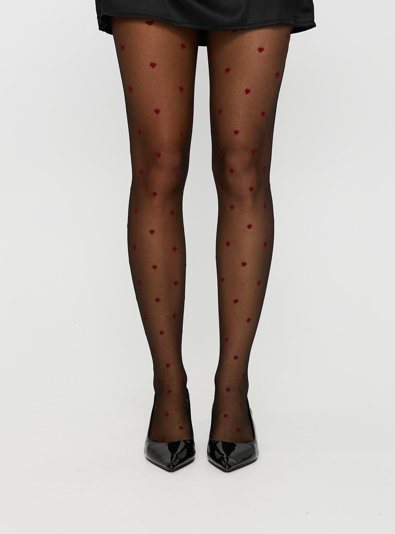 In My Heart Stockings Black / Red、mySite、solidvoid