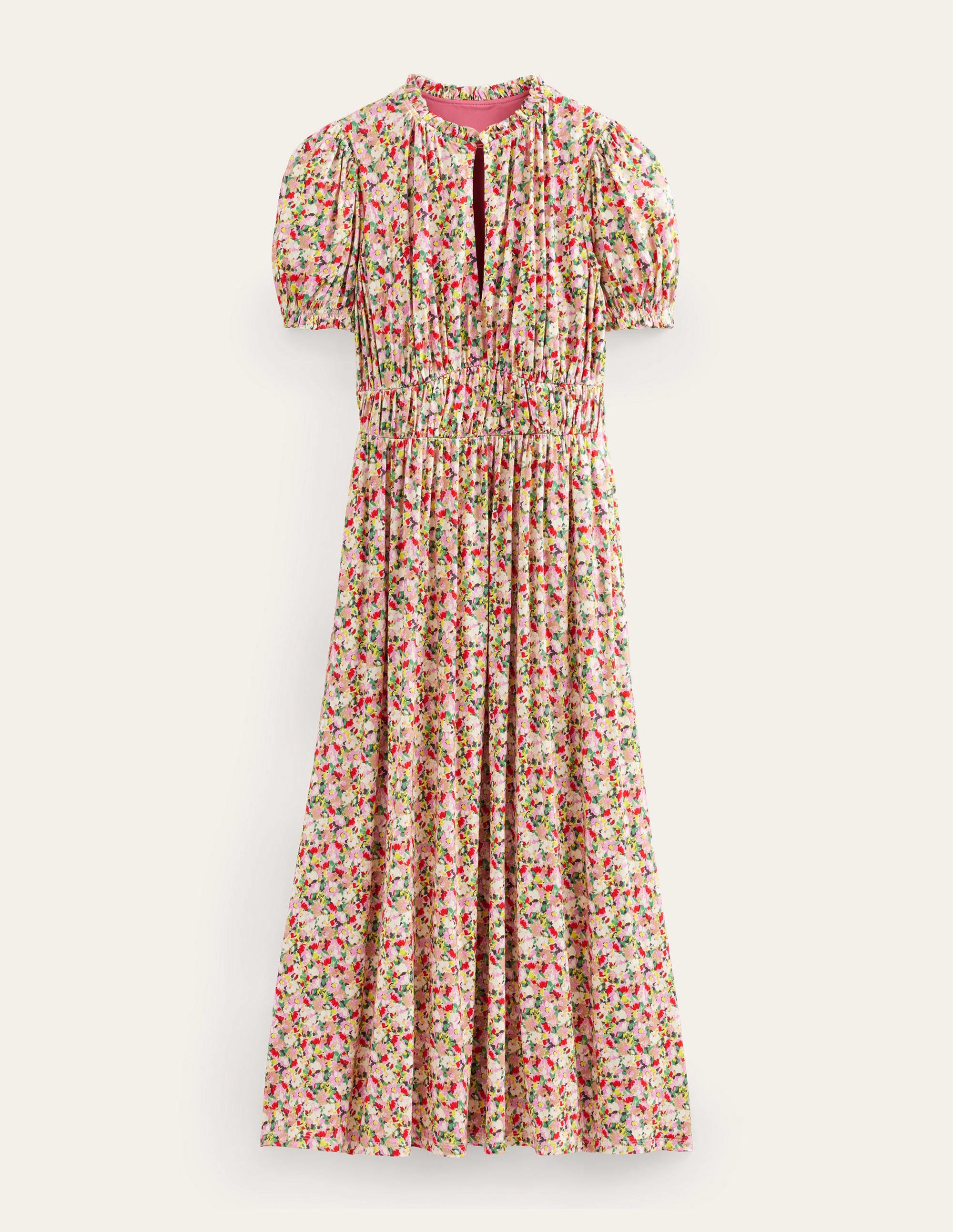  Rosanna Jersey Midi Tea Dress-Multi, Painterly Floret、mySite、ashleygrahame