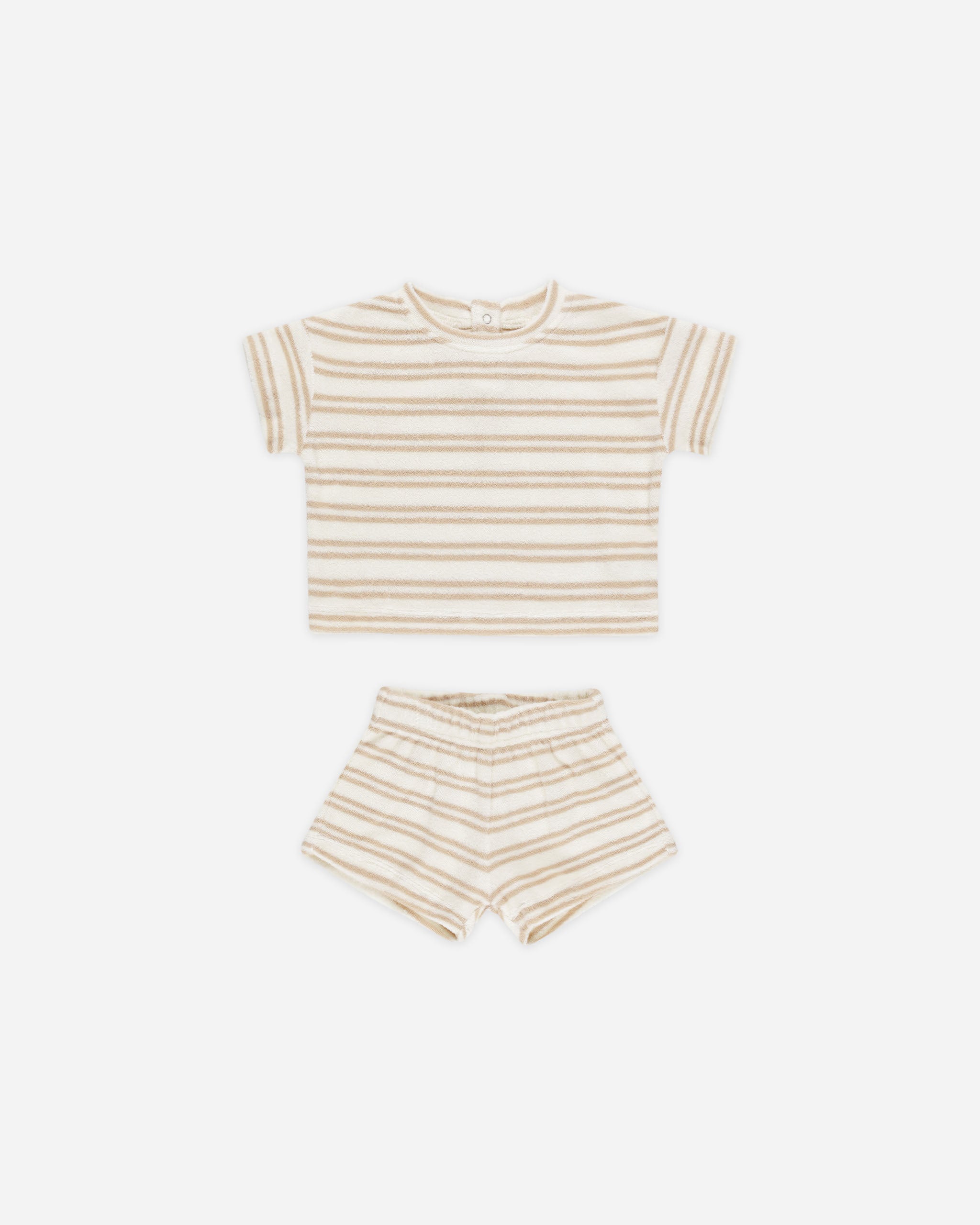  Terry Tee + Shorts Set || Oat Stripe、mySite、layawaytickets