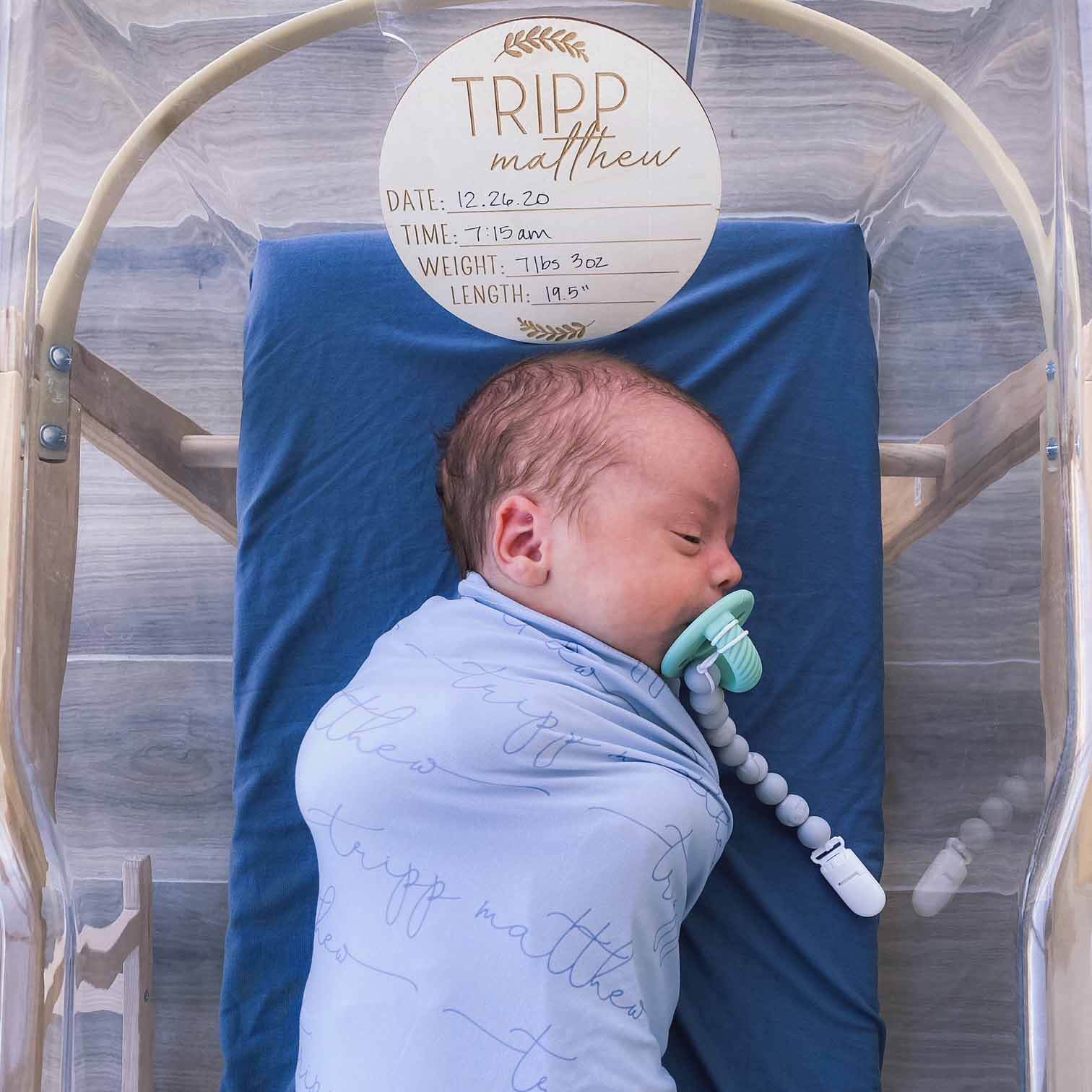  Personalized Light Dusty Blue Baby Name Swaddle Blanket - Script、mySite、layawaytickets