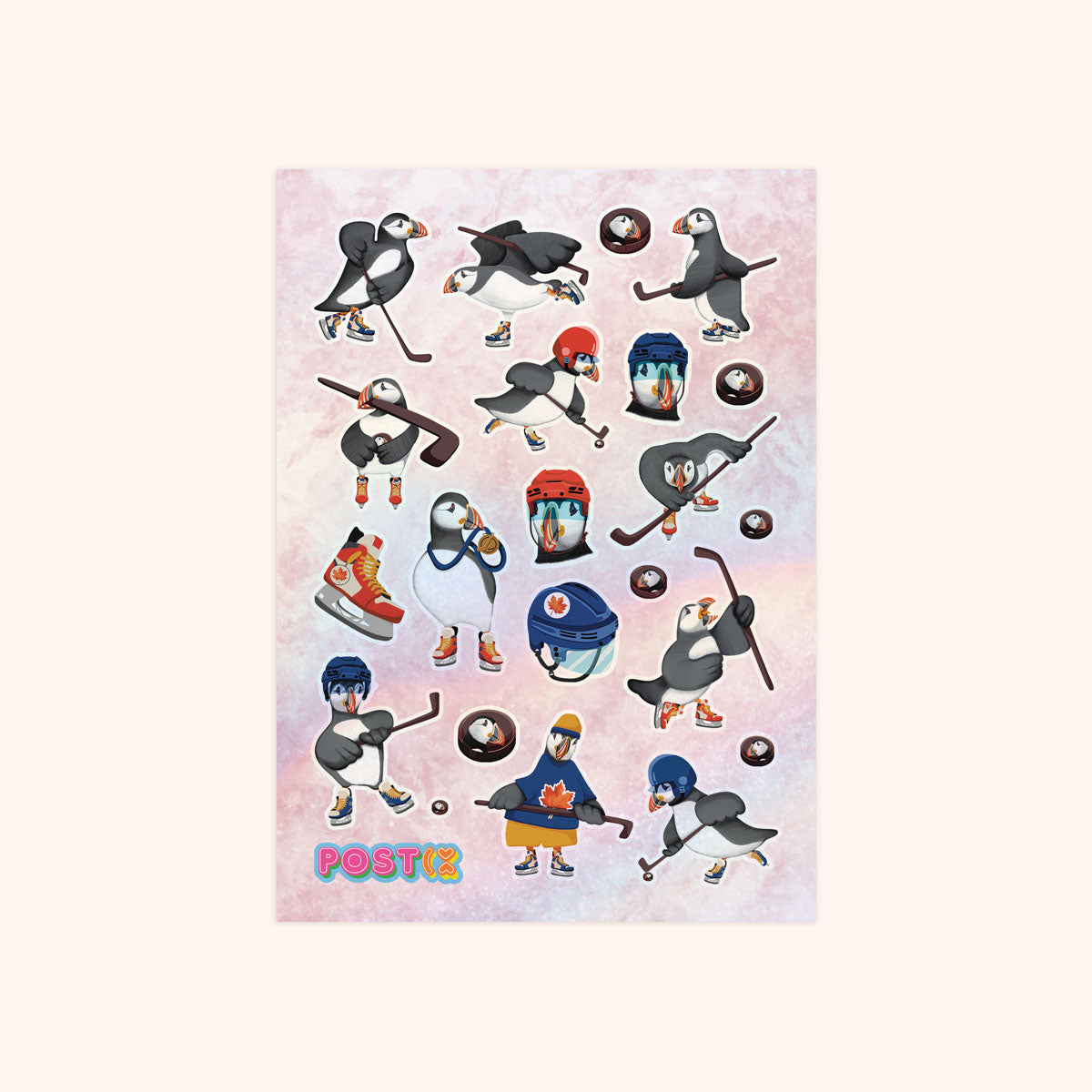  Puffins Ice Hockey Hologram Sticker Sheet、mySite、ghnorth