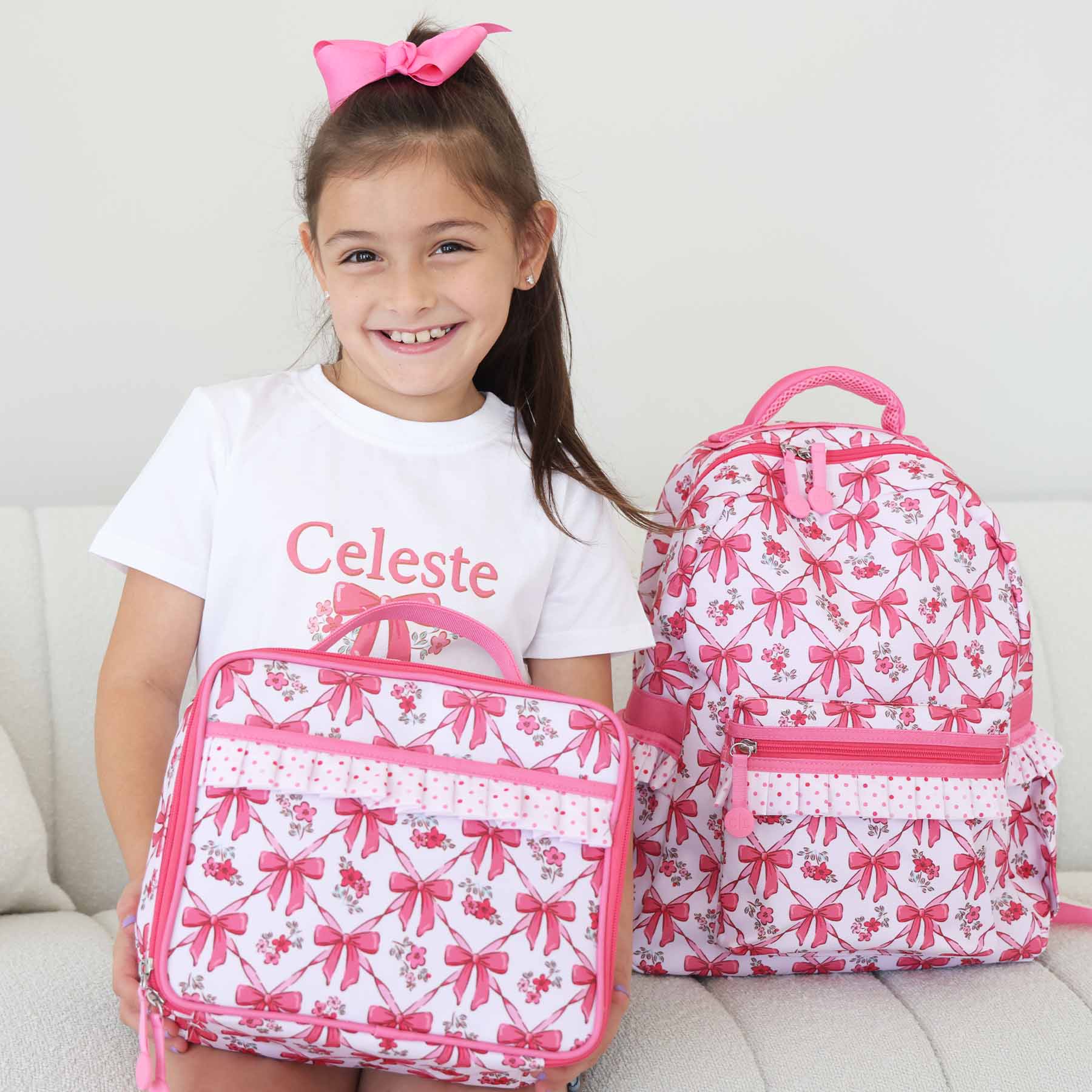  Kids Personalized Ruffle Lunchbox | Bow Besties、mySite、layawaytickets