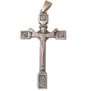 Rosary Roses crucifix - Pewter (5x2.7cm-2x1.1)、mySite、topwebapps