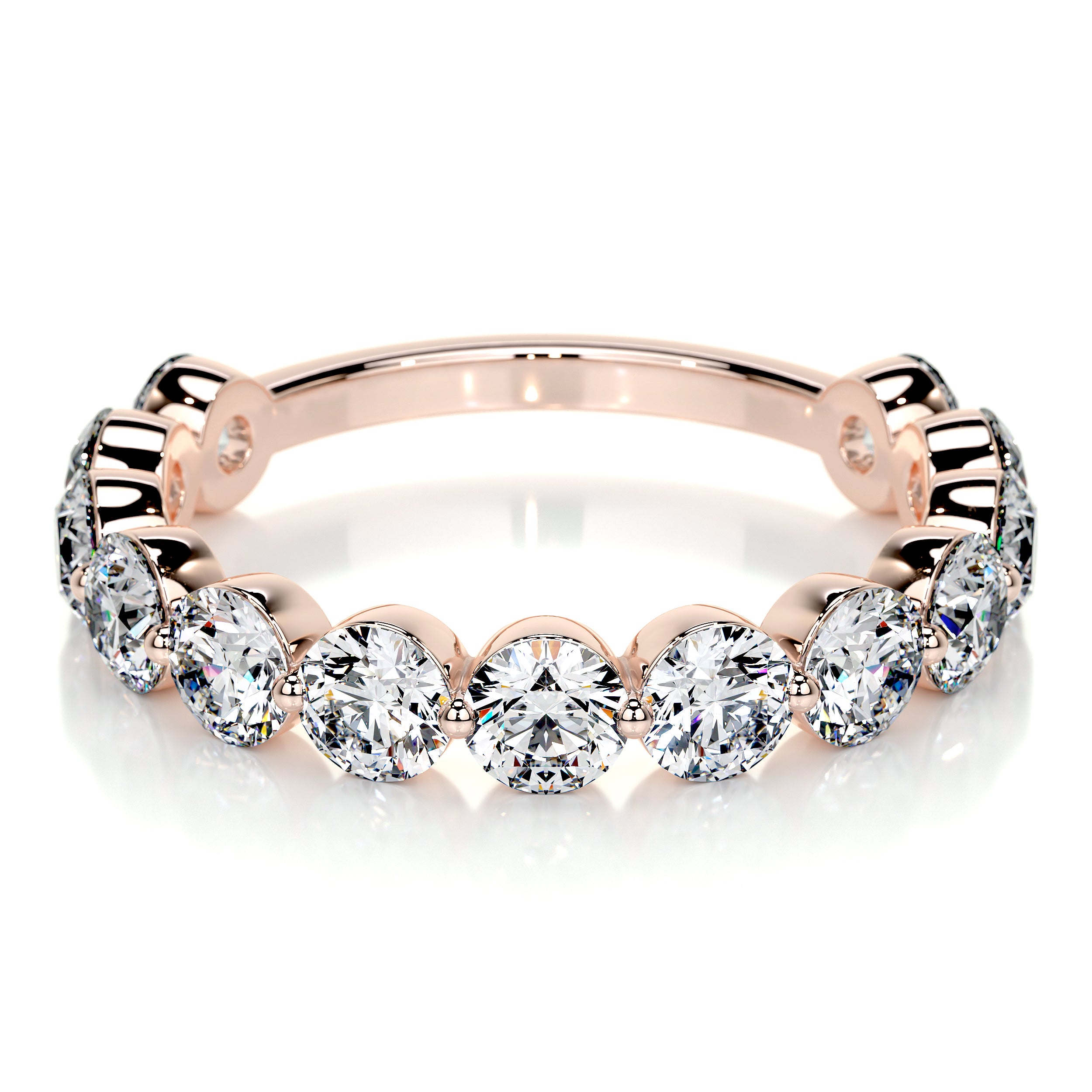 Josie Lab Grown Half-Eternity Wedding Ring (2 Carat) -14K Rose Gold、mySite、hinf8tx79