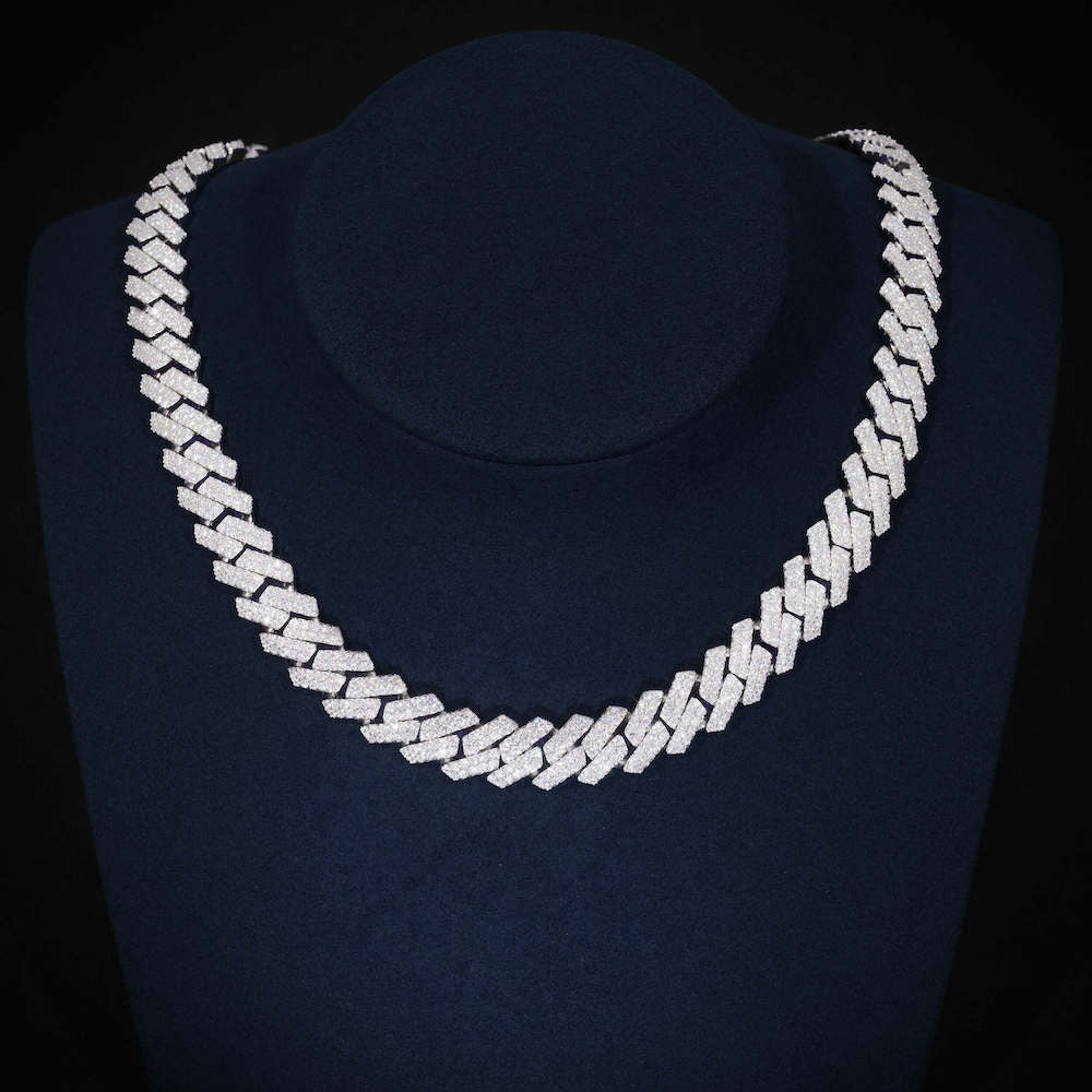 10MM Round Cut Moissanite Cuban Link Chain 14K Gold、mySite、hinf8tx79