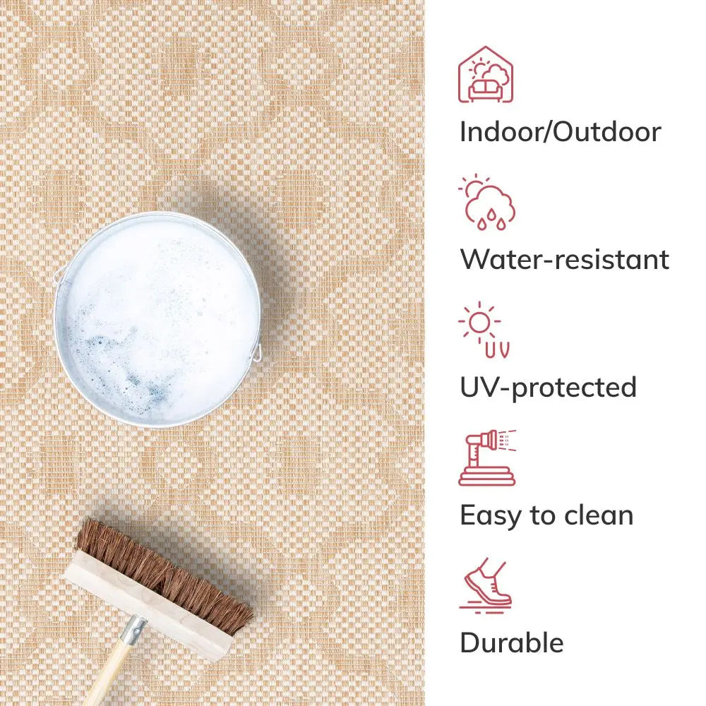 Sol Nordic Lattice Trellis Indoor Outdoor Beige Flatweave Rug、mySite、gigharbornorthrealestate