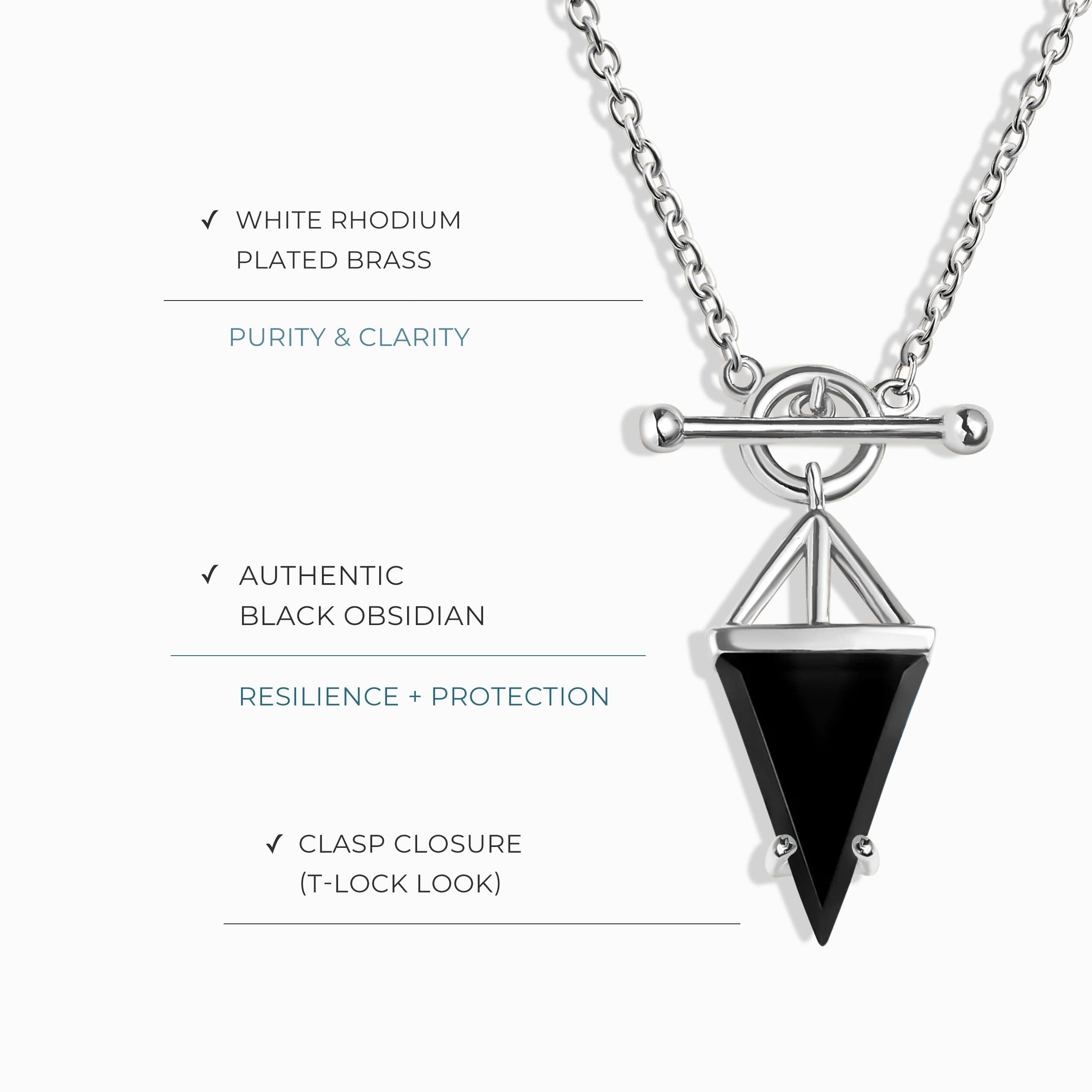 Black Obsidian Necklace - Heroine T-Lock Look、mySite、hinf8tx79