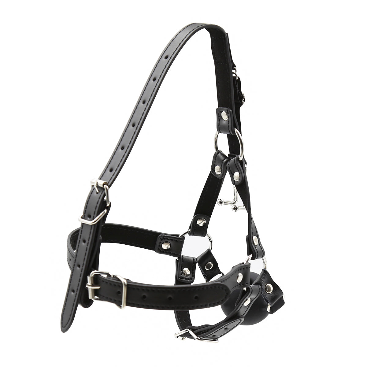 Kink Headgear Horse Harness Ball Gag With Nose Hook | Adjustable | Unisex、mySite、bottomscart