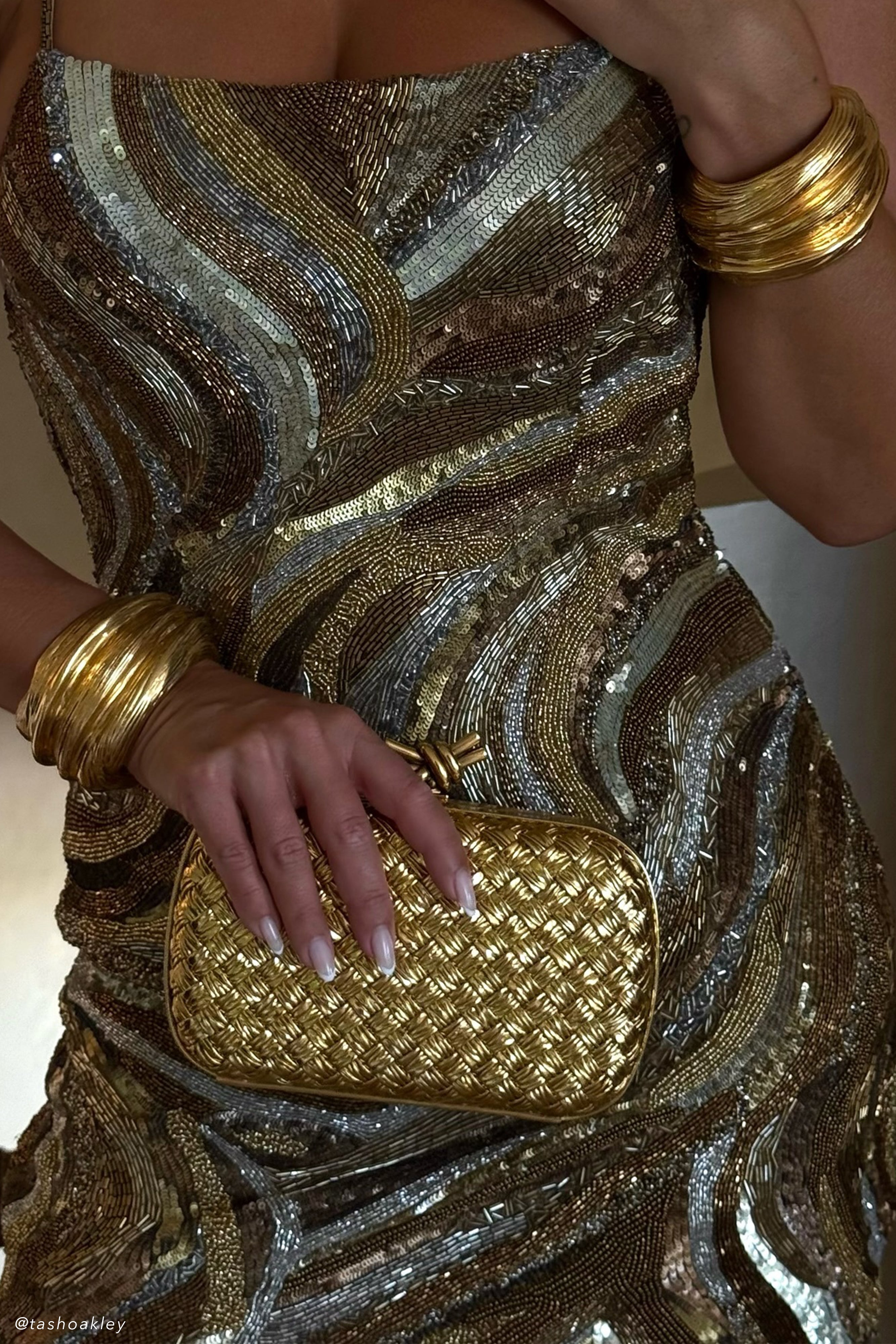 Eloise Hand Beaded Mini Dress - Gold Swirl Print、mySite、solidvoid