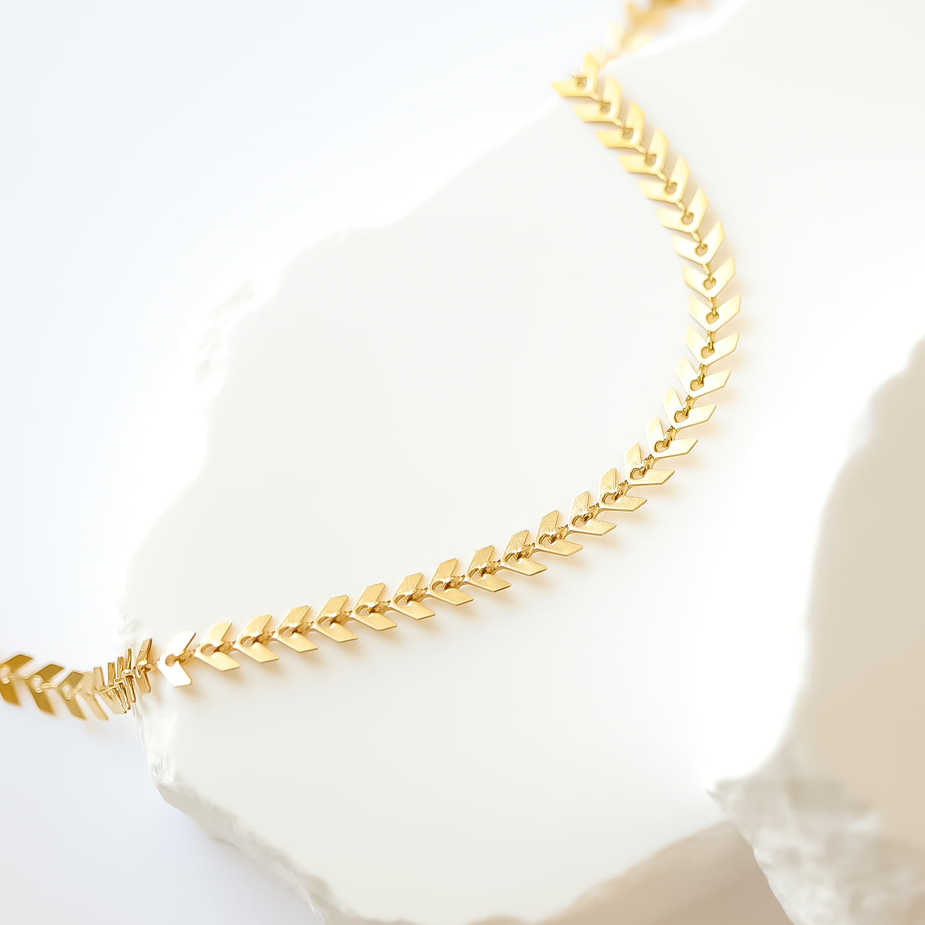 18K Gold PVD Stainless Steel Chevron Chain Necklace / CHN9955、mySite、dreamappss