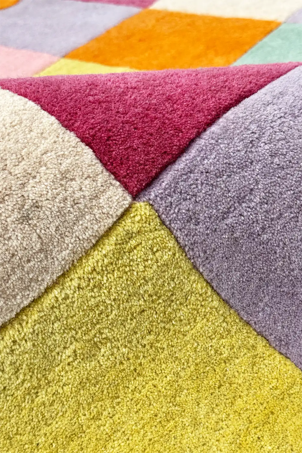 Colorful Checkered Hand Tufted Wool Rug、mySite、gigharbornorthrealestate