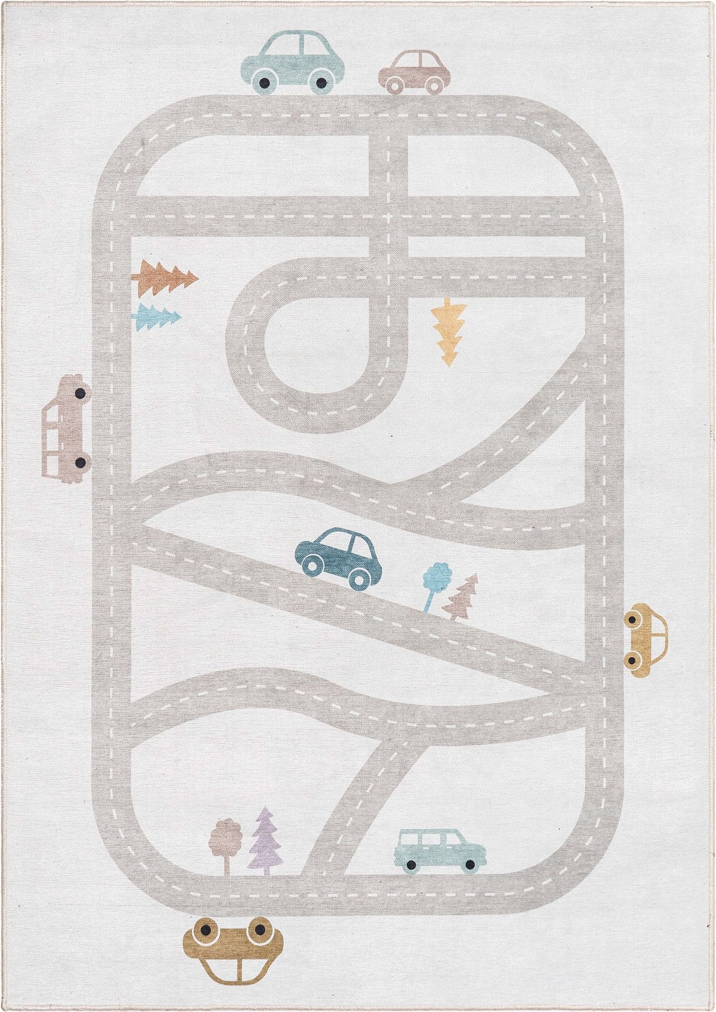Playful Roads Modern Grey Area Flat-Weave Rug、mySite、gigharbornorthrealestate