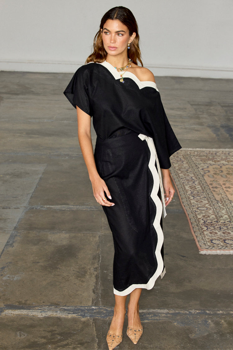 Mono Scallop Jaspre Skirt、mySite、solidvoid