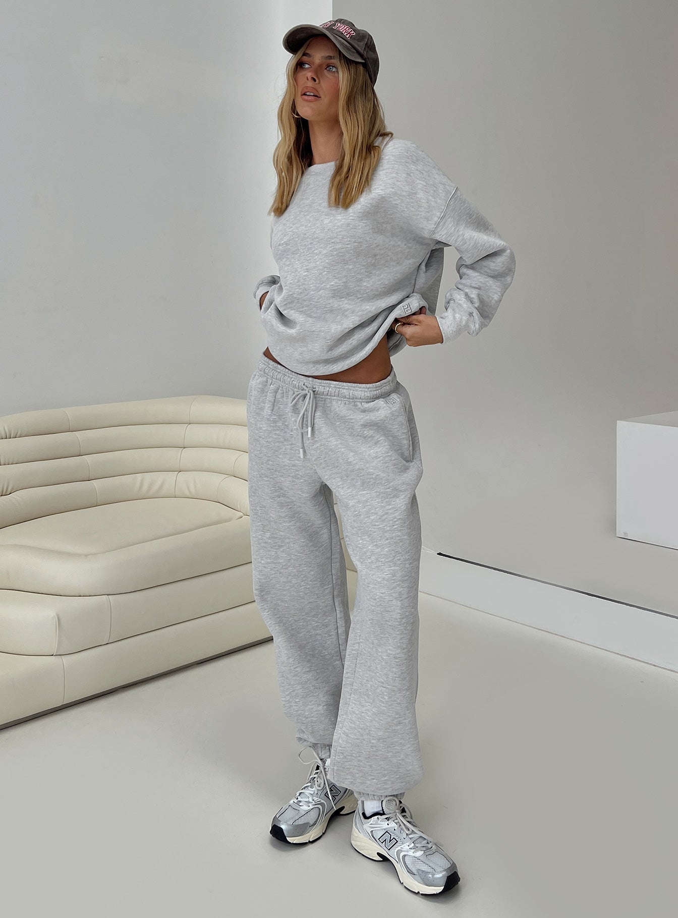 Dream Fleece Ankle Cuff Sweatpants Grey Marle、mySite、solidvoid