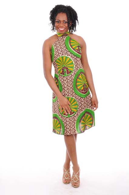 Elegant African Print Halter Dress-DP3039、mySite、solidvoid