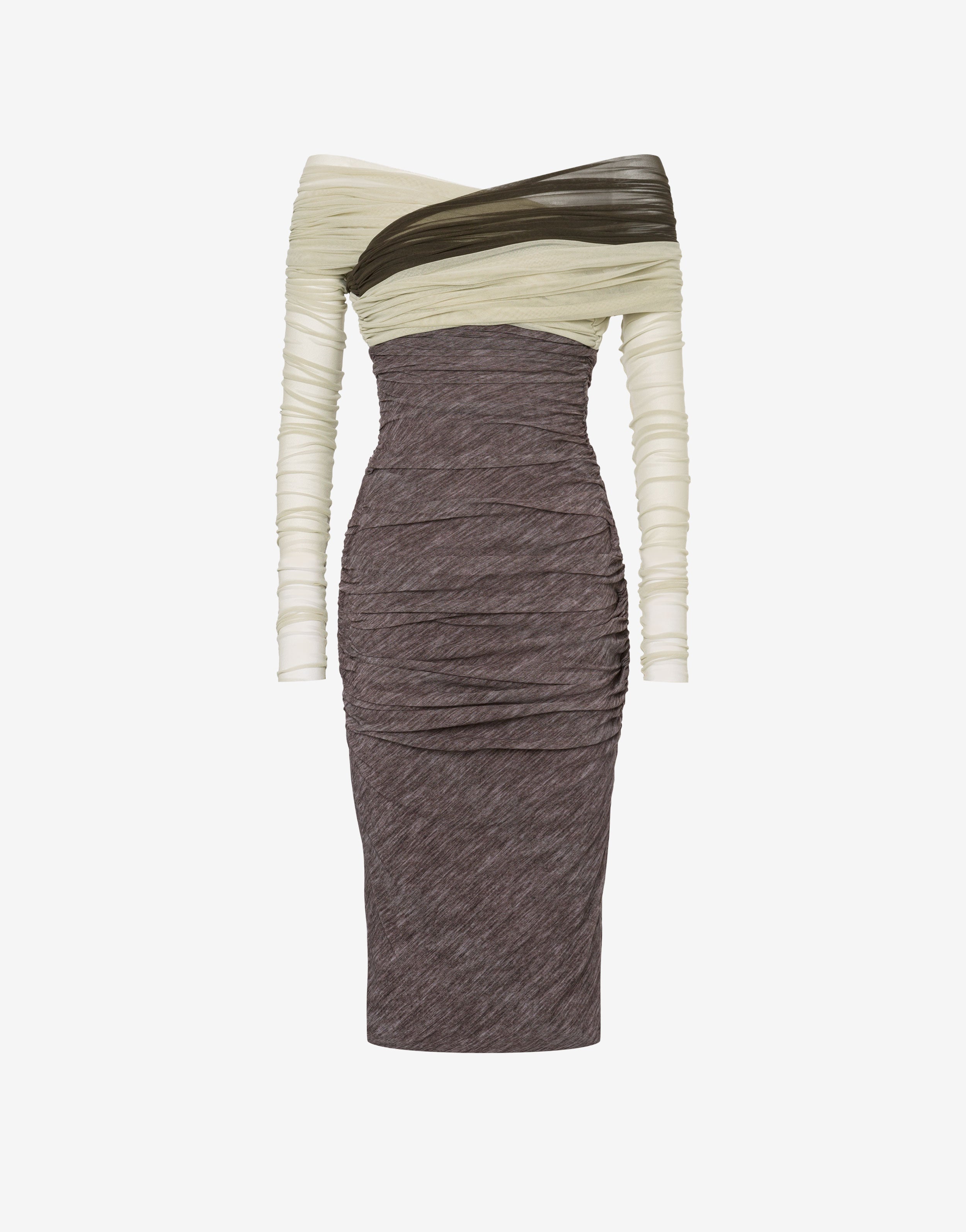 Abito in tulle stretch color block、mySite、aoinhome