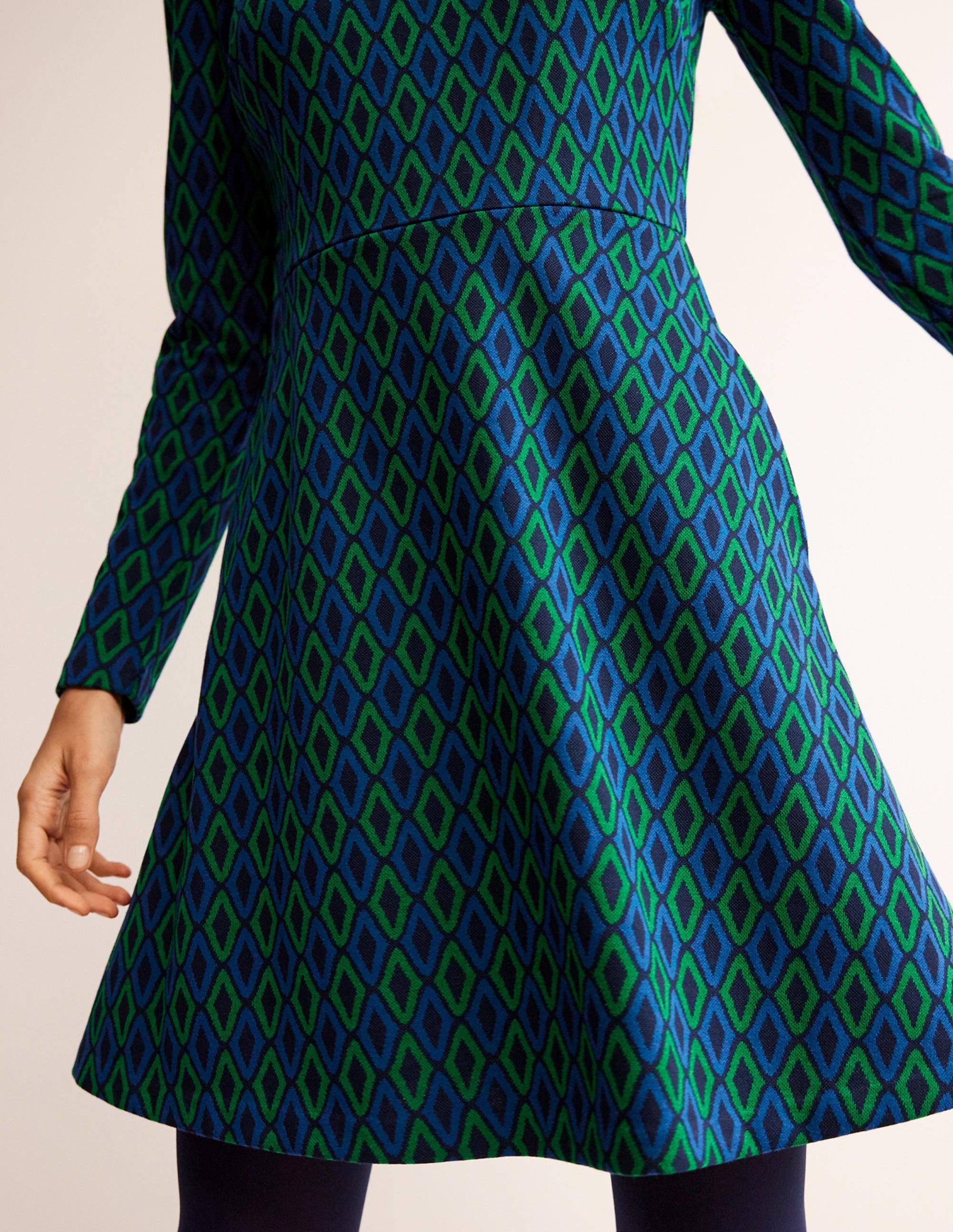  Jacquard A-Line Short Dress-Atlantic, Azure Jacquard、mySite、ashleygrahame