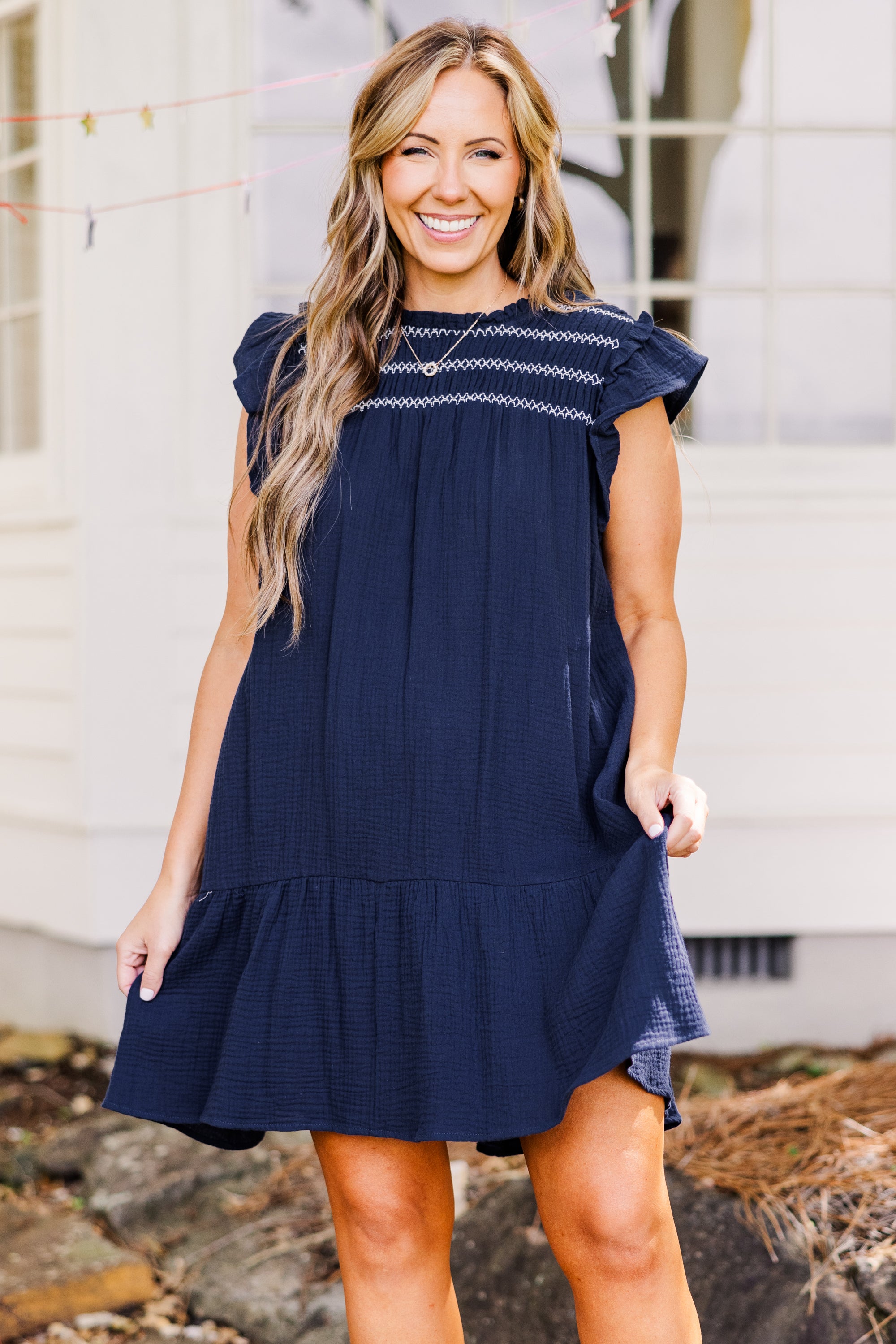  Give Me One More Chance Dress, Navy、mySite、justintrudeaud