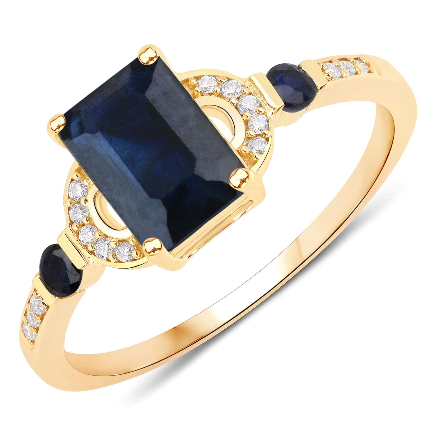 Blue Sapphire and Diamond Ring in 14K Gold、mySite、g9winljtr