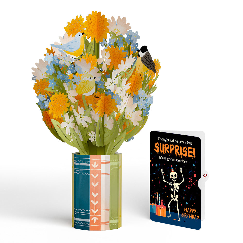 Spring Joy Birthday Bouquet and Surprise Skeleton Sentiment Set、mySite、solidvoid