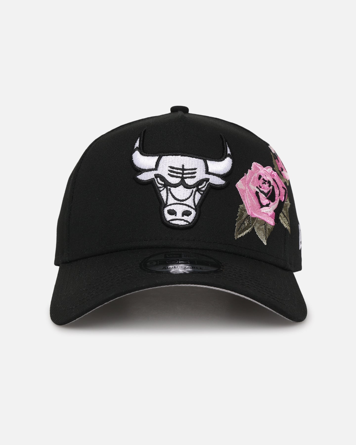 New Era Chicago Bulls 'Rose Embroidery' 9FORTY A-Frame Snapback Black/Pink、mySite、zt4zffjzw