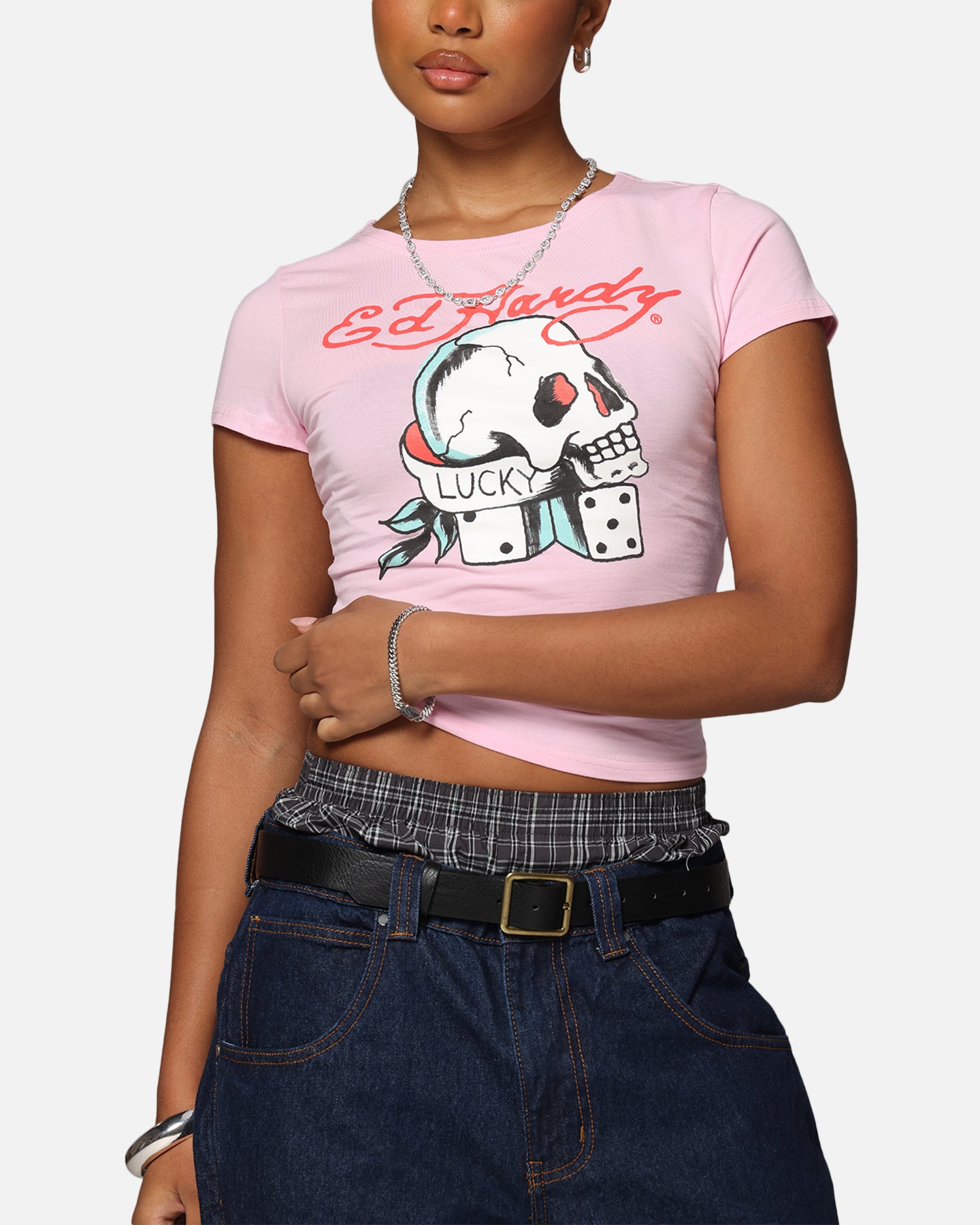 Ed Hardy Women's Lucky Baby T-Shirt Pink、mySite、zt4zffjzw