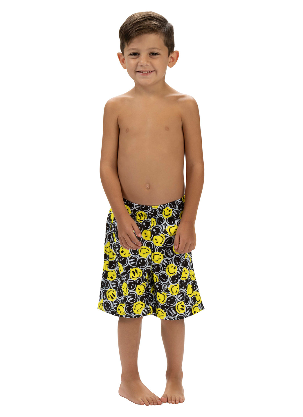 Dolfin Boys' Print Little Dolfin X SmileyWorld Swim Trunks (Toddler, Little Kid)、mySite、noshort