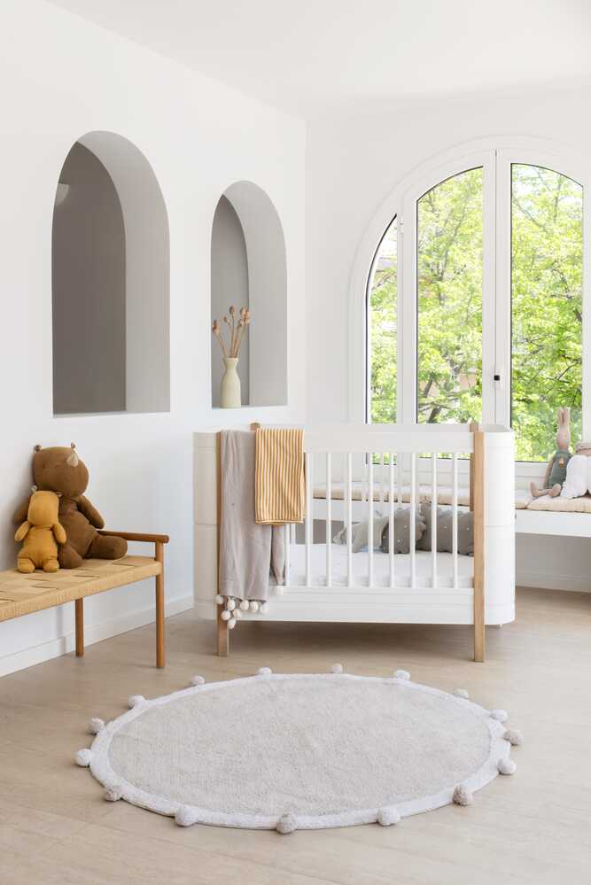 WASHABLE ROUND RUG BUBBLY GREY - WHITE、mySite、gigharbornorthrealestate