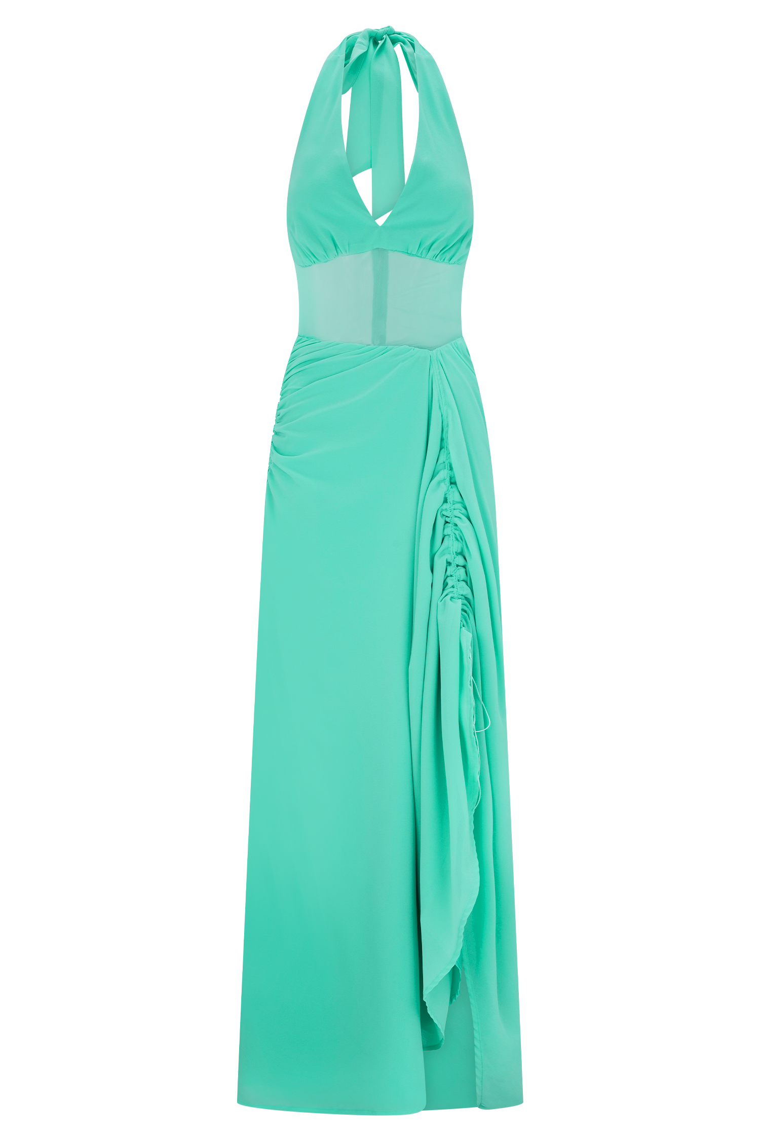 Jonna Chiffon And Mesh Maxi Dress - Lagoon、mySite、solidvoid