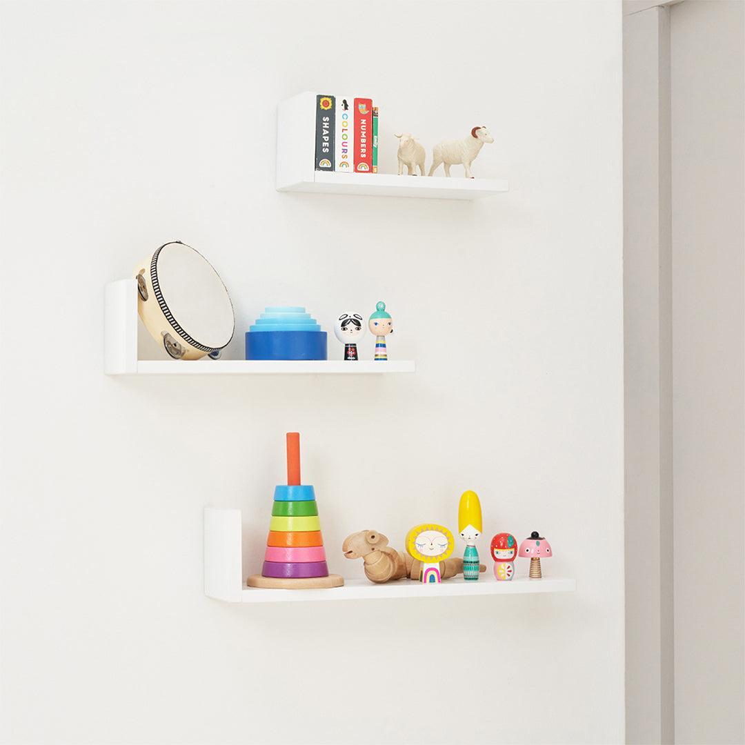  Tutti Bambini Rio Set of Three L-Shaped Wall Shelves - White、mySite、merchandisen