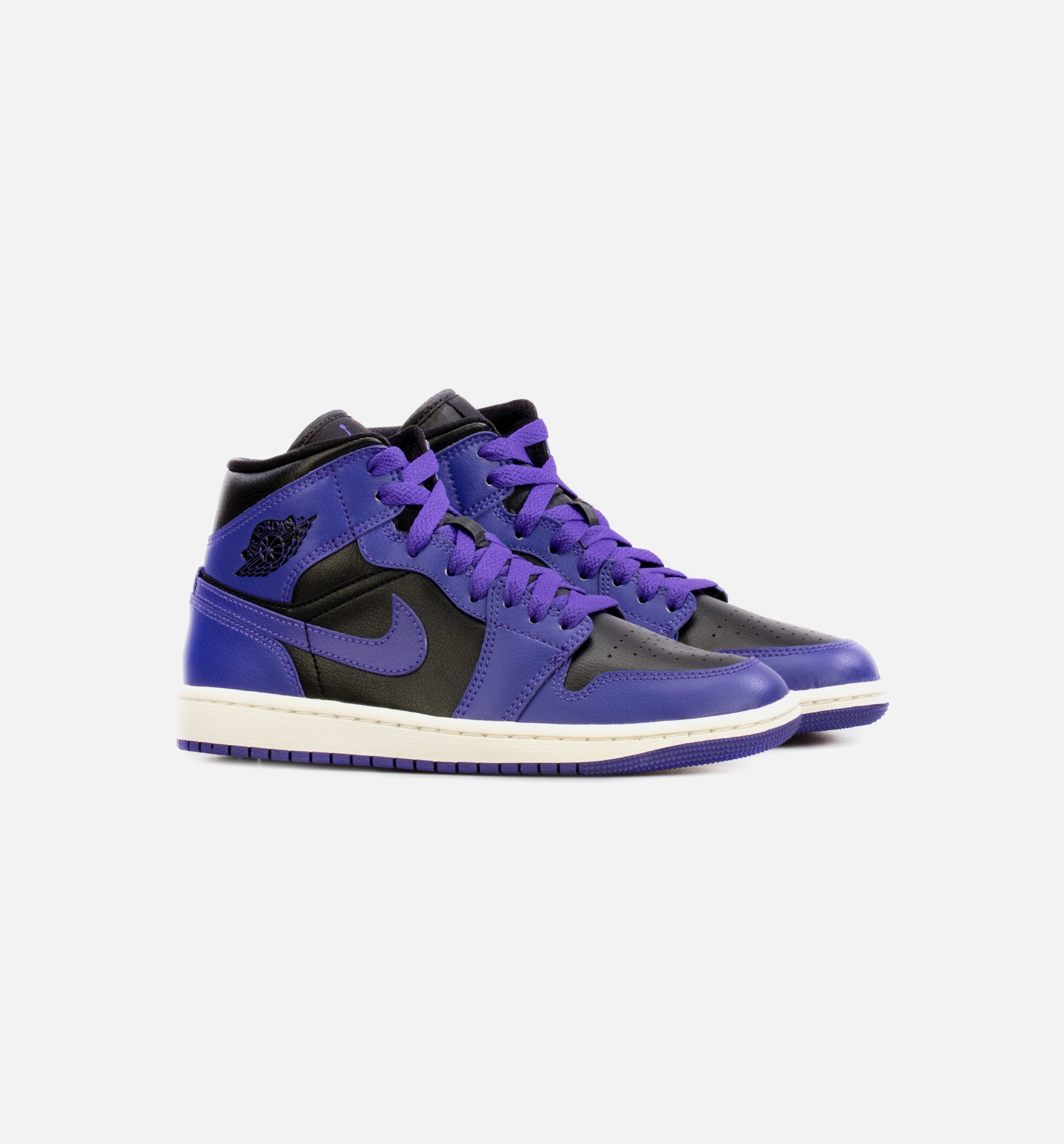 Air Jordan 1 Mid Womens Lifestyle Shoe - Black/Purple、mySite、dreamappss