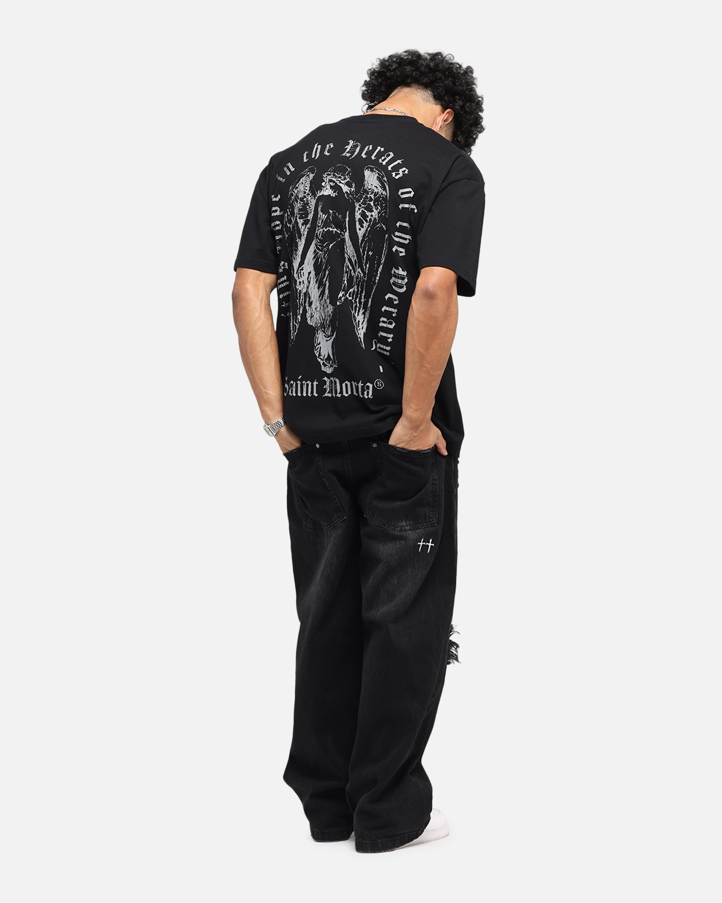 Saint Morta Weiry Hearts Boxy T-Shirt Black、mySite、zt4zffjzw