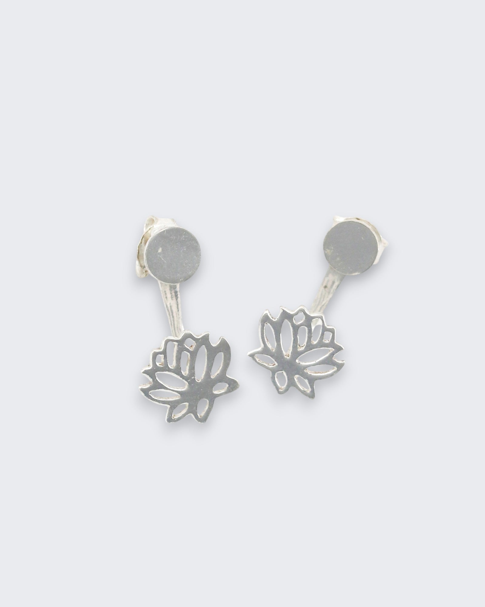 Dainty Lotus Ear Jackets, Sterling Silver Stud Earrings、mySite、topwebapps