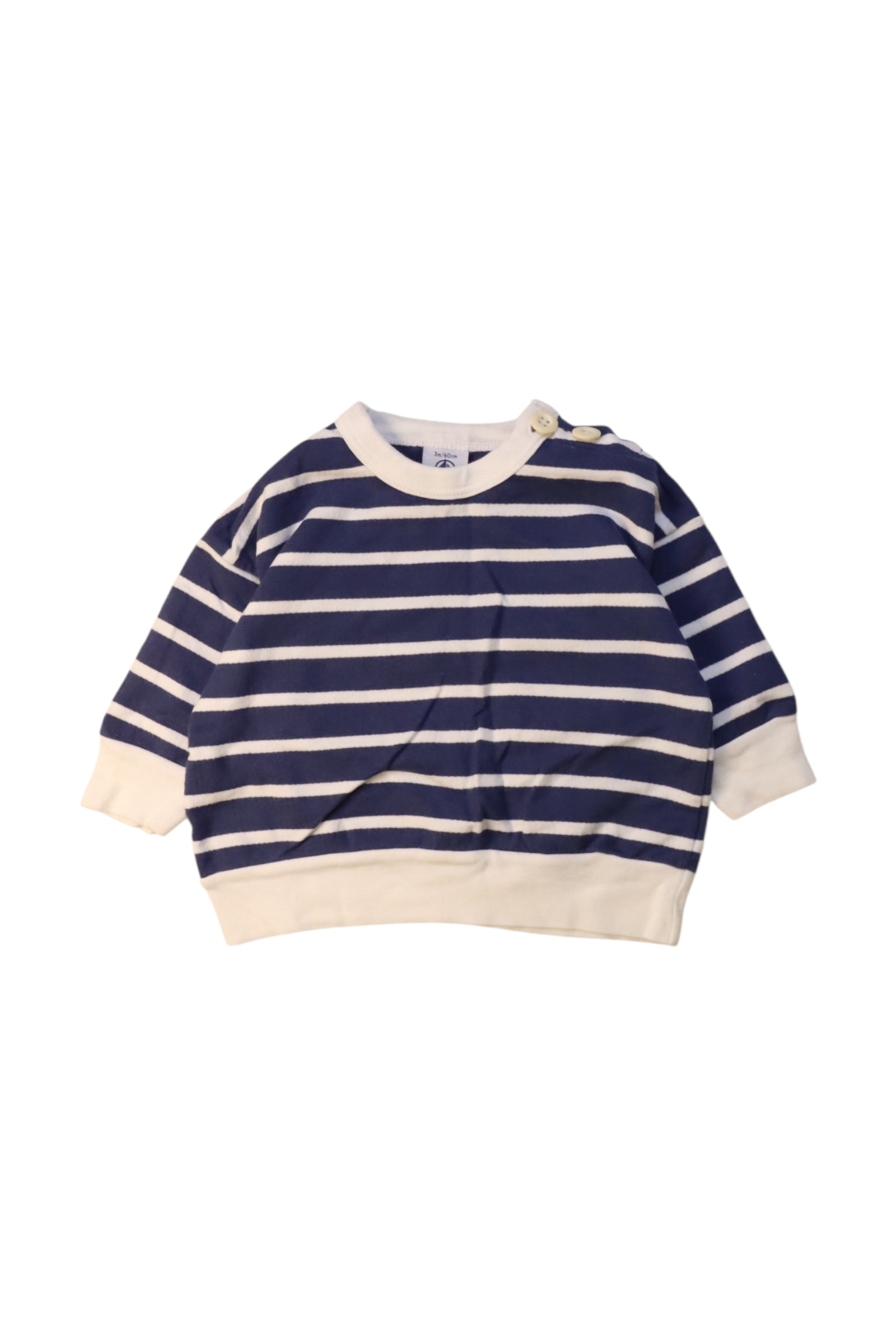 Petit Bateau Striped Crewneck Sweatshirt 0-3M、mySite、g9winljtr