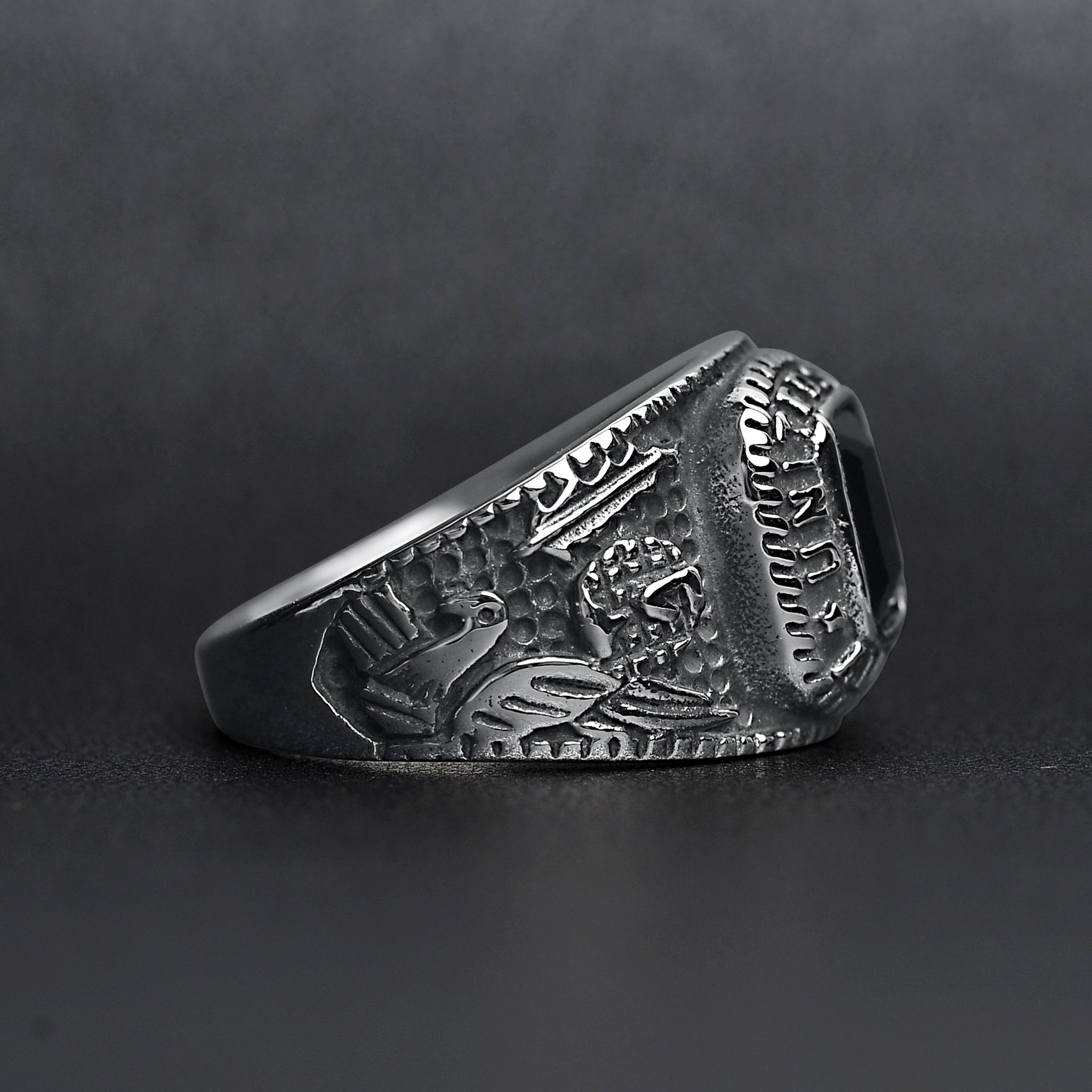 United States Army Stainless Steel With Black Center Stone Women's Ring / MCR4056、mySite、dreamappss
