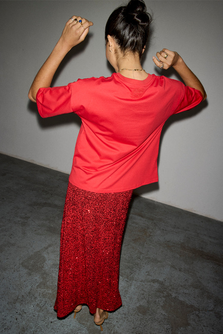Red Sequin Dorris Skirt、mySite、solidvoid