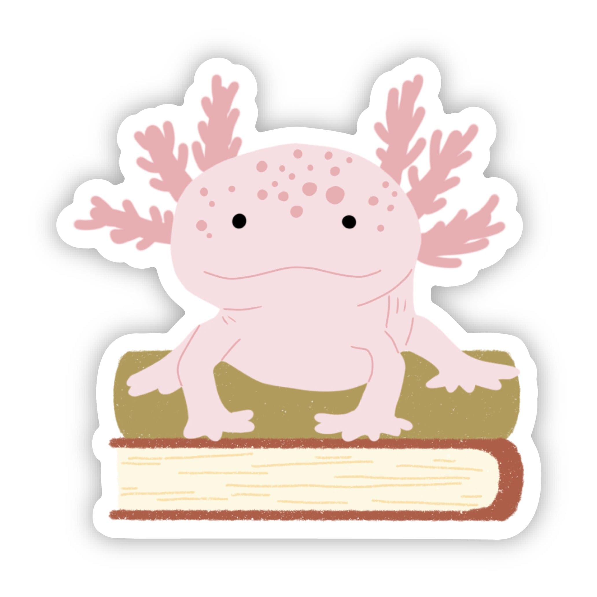  Cute Axolotl On Book Sticker、mySite、ghnorth