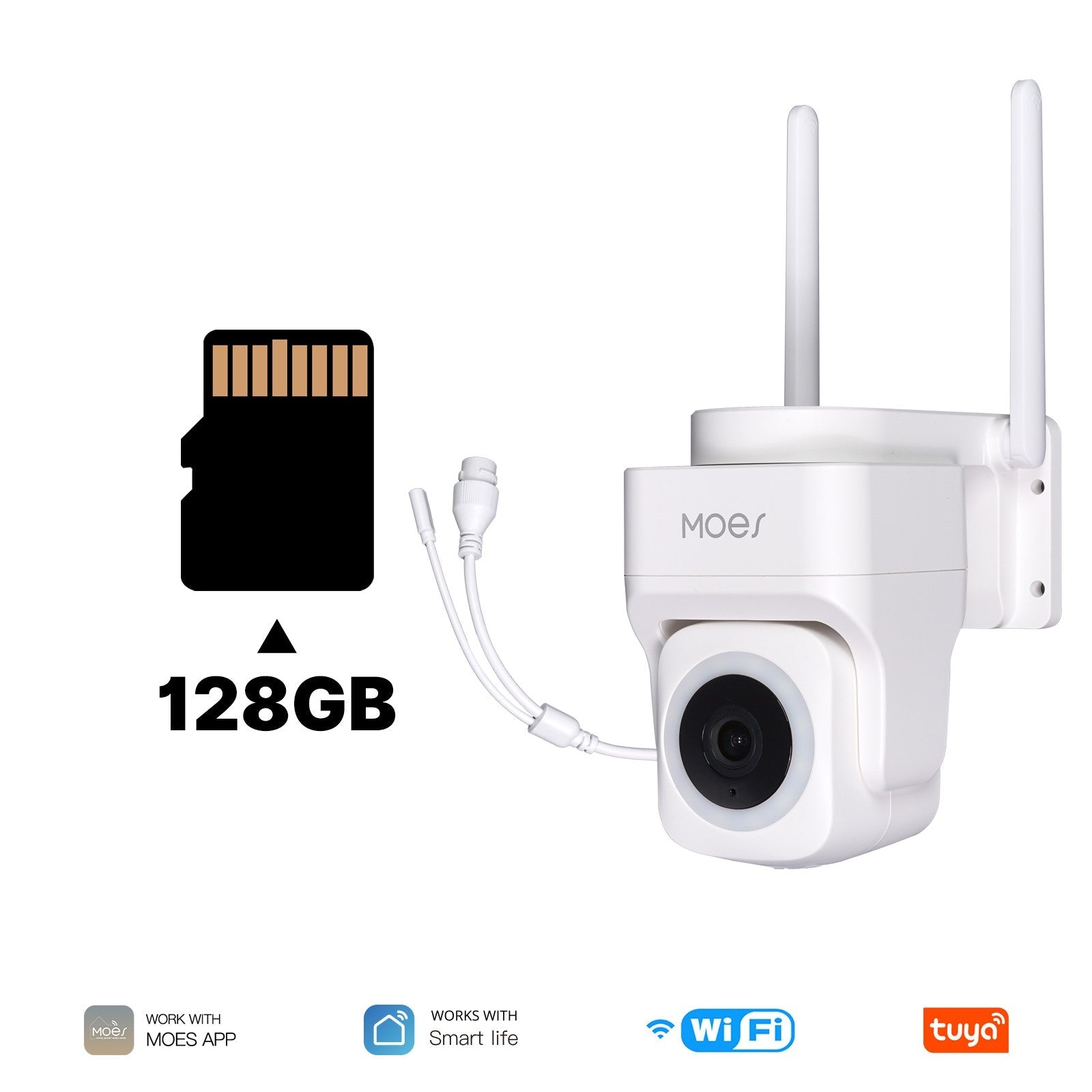 WiFi 3MP Smart Outdoor Security Camera RJ45 Network IP65 Waterproof EU Standard、mySite、fannypackpong